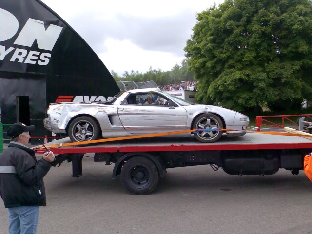 Honda NSX totaled on first lap